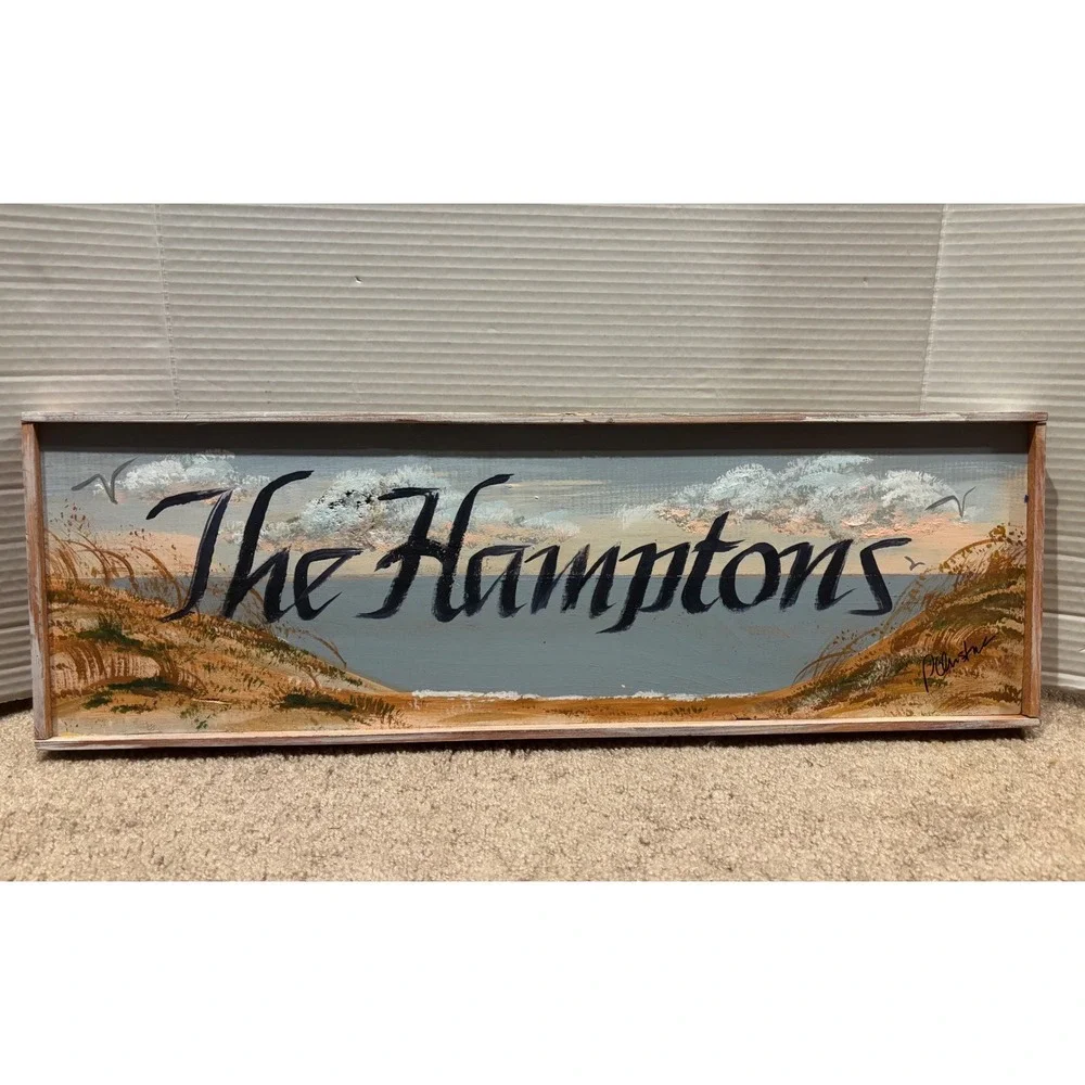 Patricia Christensen The Hamptons Hand Painted Wood Sign Coastal Beach Decor Art
